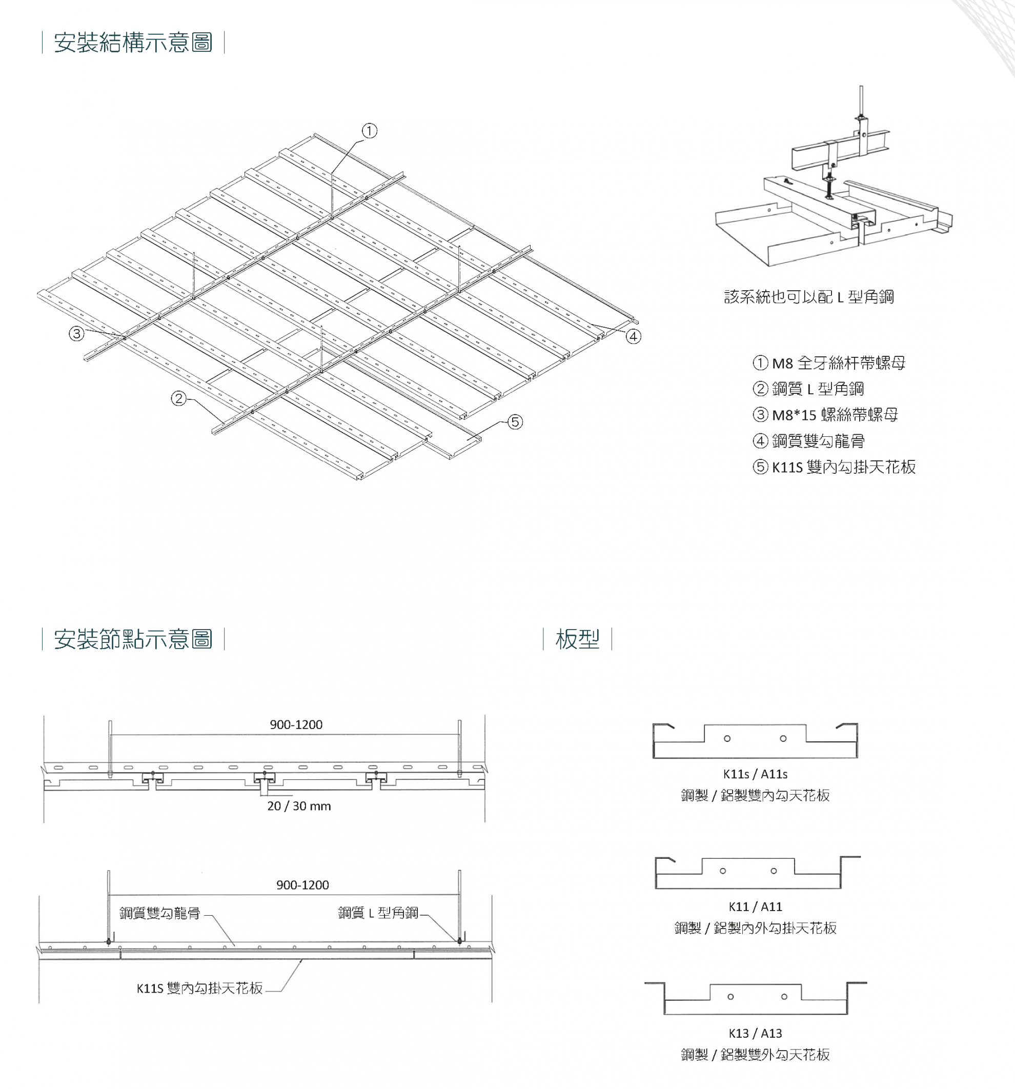 D 39M 雙掛勾天花系統